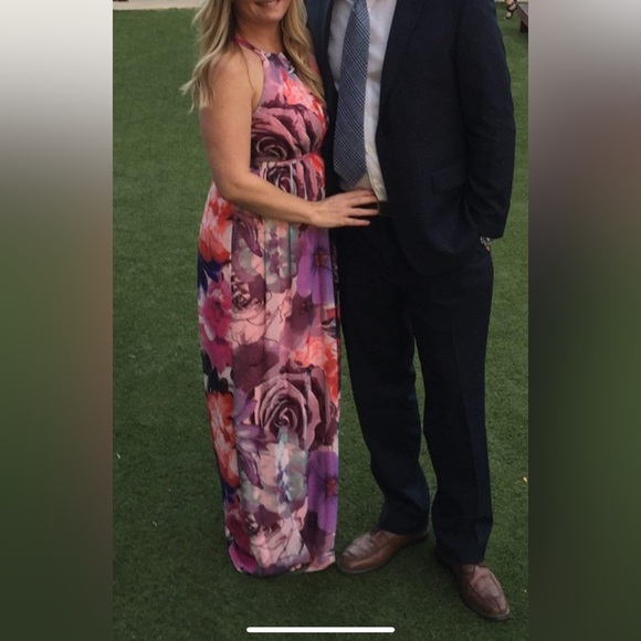 Eliza J Floral Halter Dress Size 8 - Picture 5 of 5